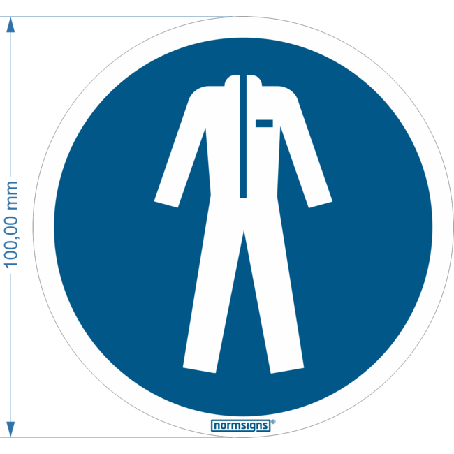 Normsigns Piktogramm Sicherheitskleidung erforderlich Material: Aufkleber, Größe: 100 mm