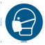 Normsigns Pictogram mondmasker verplicht Materiaal: PVC, Afmeting: 100 mm