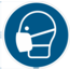 Normsigns Pictogram mondmasker verplicht Materiaal: PVC, Afmeting: 100 mm