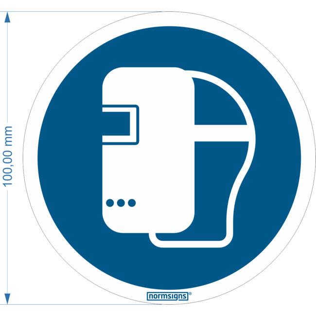 Normsigns Pictograma protector facial obligatorio Material: PVC, Dimensiones: 100 mm