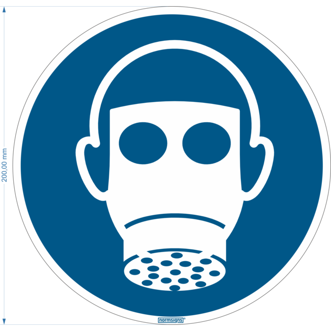 Normsigns Respiratory protection required pictogram Material: Sticker, Size: 100 mm