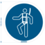 Normsigns Pictogram veiligheidsharnas verplicht  Materiaal: PVC, Afmeting: 200 mm