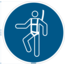 Normsigns Pictogram veiligheidsharnas verplicht  Materiaal: PVC, Afmeting: 200 mm
