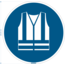 Normsigns Pictogramme gilet de sécurité obligatoire Matériau : PVC, Dimensions : 100 mm