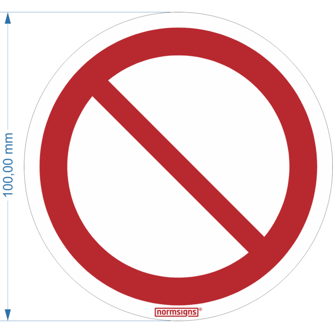 Normsigns Pictograma de prohibicion general Material: Adhesivo, Dimensiones: 200 mm