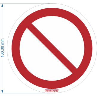 Normsigns Pictogramme d'interdiction générale Matériau : PVC, Dimensions : 100 mm