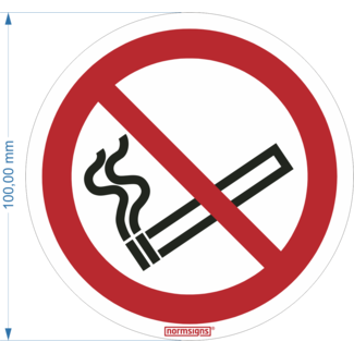 Normsigns Pictogram verboden te roken  Materiaal: PVC, Afmeting: 200 mm