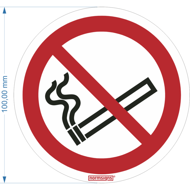 Normsigns Pictogram verboden te roken  Materiaal: PVC, Afmeting: 200 mm