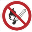 Normsigns Pictogram open vuur en roken verboden Materiaal: Sticker, Afmeting: 100 mm