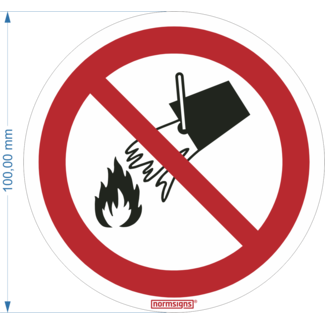 Normsigns Prohibido extinguir con agua Material: PVC, Dimensiones: 100 mm