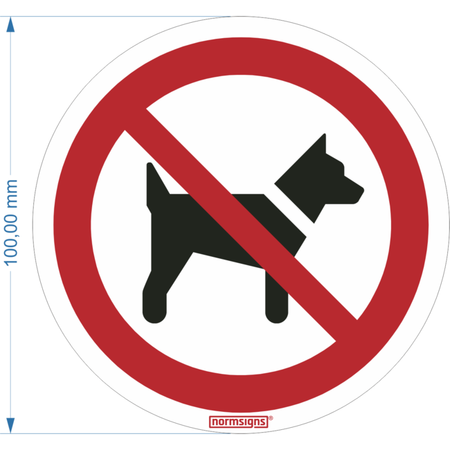 Normsigns Pictogramme interdiction aux chiens Matériau : Autocollant, Dimensions : 200 mm