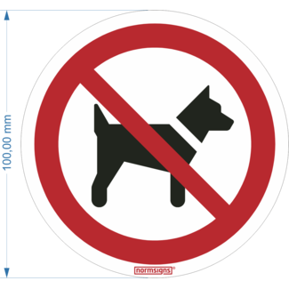 Normsigns Pictogram verboden voor honden Materiaal: PVC, Afmeting: 100 mm
