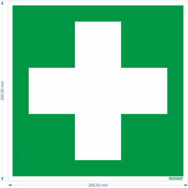 Normsigns Pictograma de primeros auxilios Material: Adhesivo, Dimensiones: 100 x 100 mm