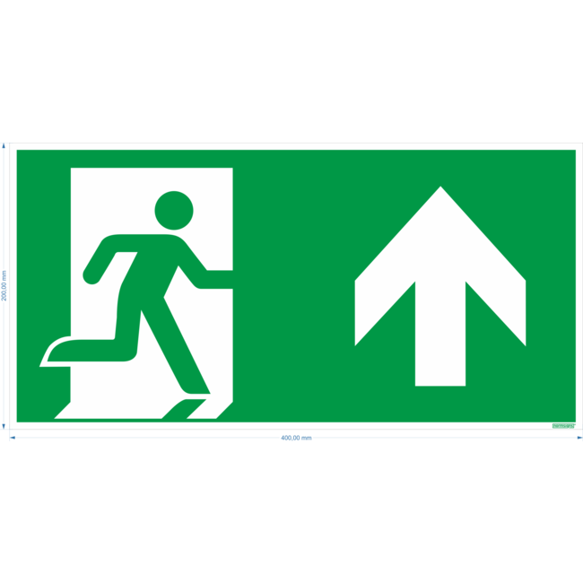 Normsigns Fluchtweg-Piktogramm geradeaus Material: PVC, Maße: 100 x 200 mm