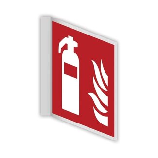 Normsigns Fire extinguisher pictogram at right angle Material: PVC, Dimensions: 150 x 150 mm