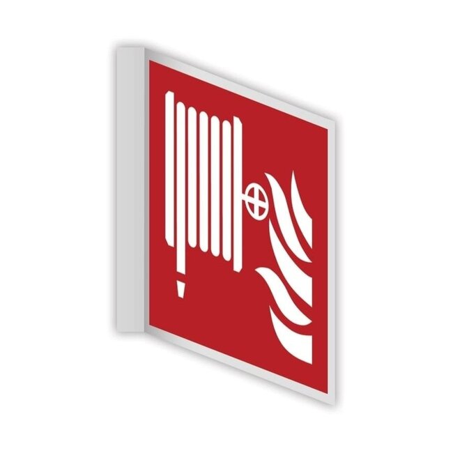 Normsigns Fire hose reel perpendicular pictogram Material: Photoluminescent, Dimensions: 200 x 200 mm