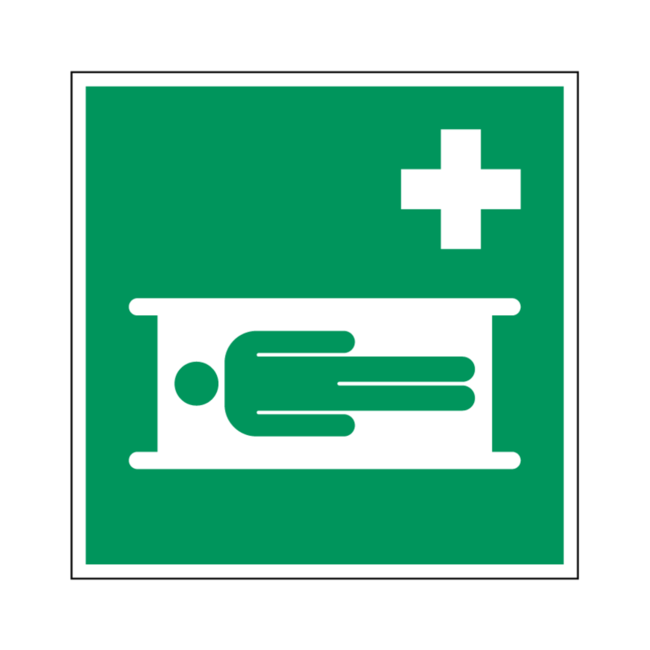 Normsigns Pictogram brancard Materiaal: Fotoluminescerend, Afmeting: 150 x 150 mm