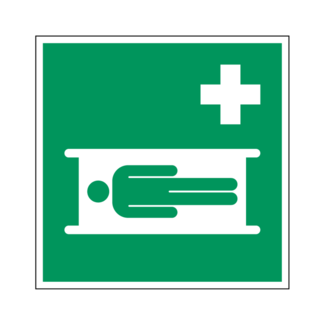 Normsigns Stretcher pictogram Material: PVC, Dimensions: 150 x 150 mm