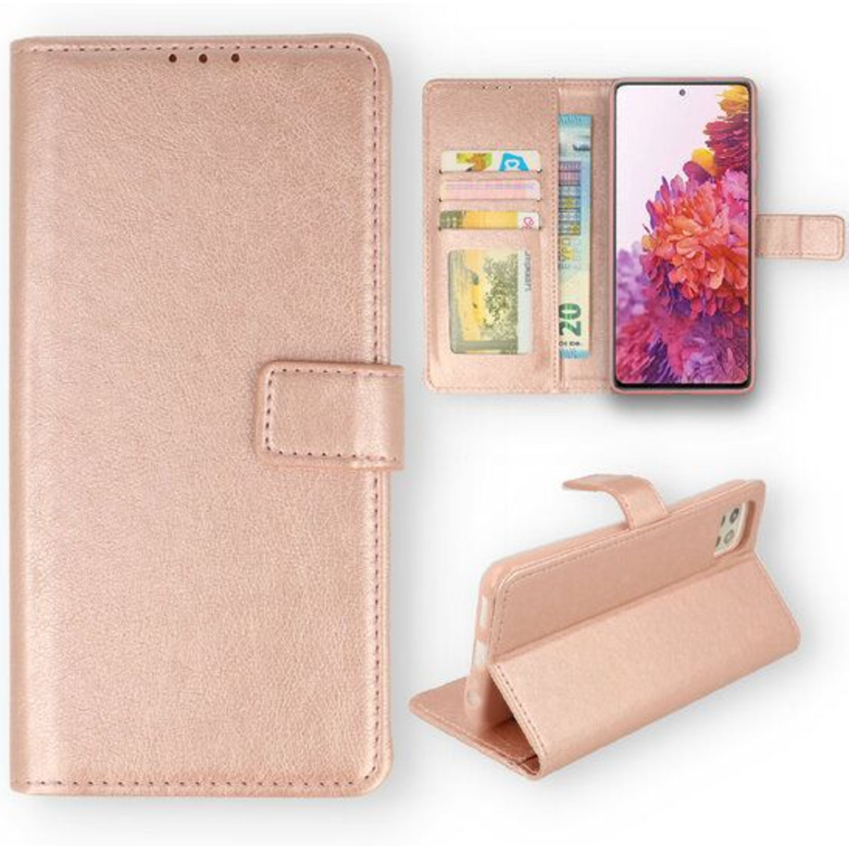 iPhone 15 Plus - A-Quality Bookcase Rosegoud