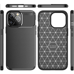 Wlons Carbon Fiber Case - iPhone 15 Pro Max - Zwart