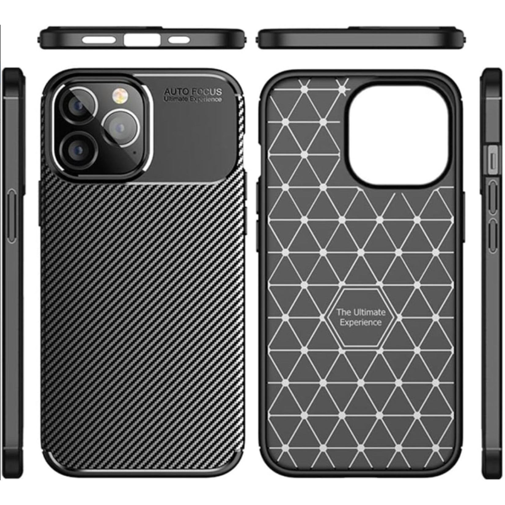 Wlons Carbon Fiber Case - iPhone 15 Pro Max - Zwart