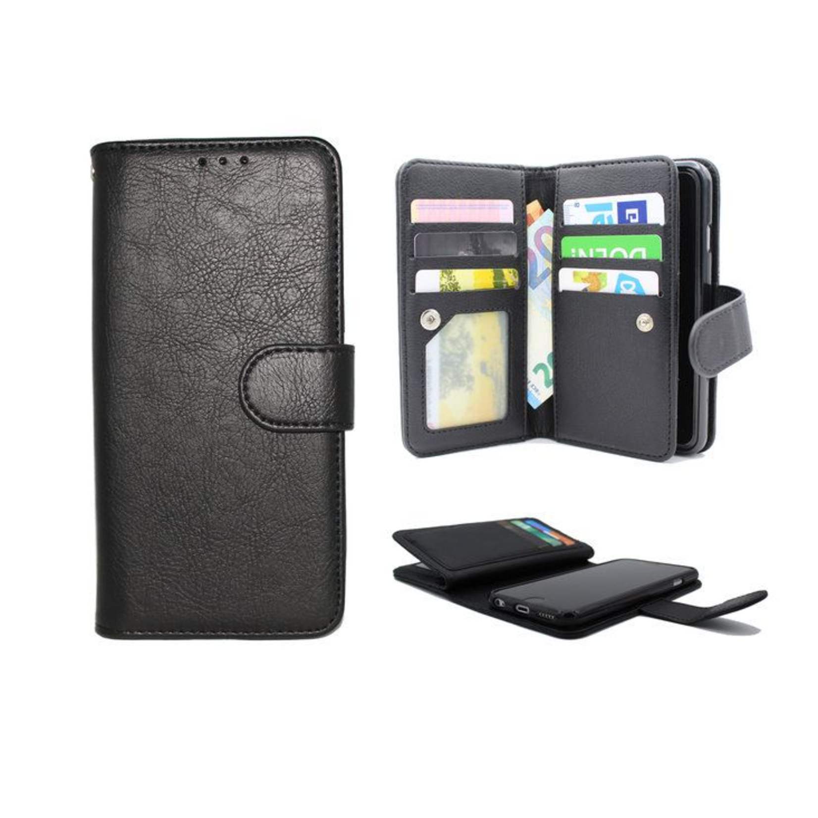 Samsung J5 2017 - Book Case Extra Vakken - Zwart