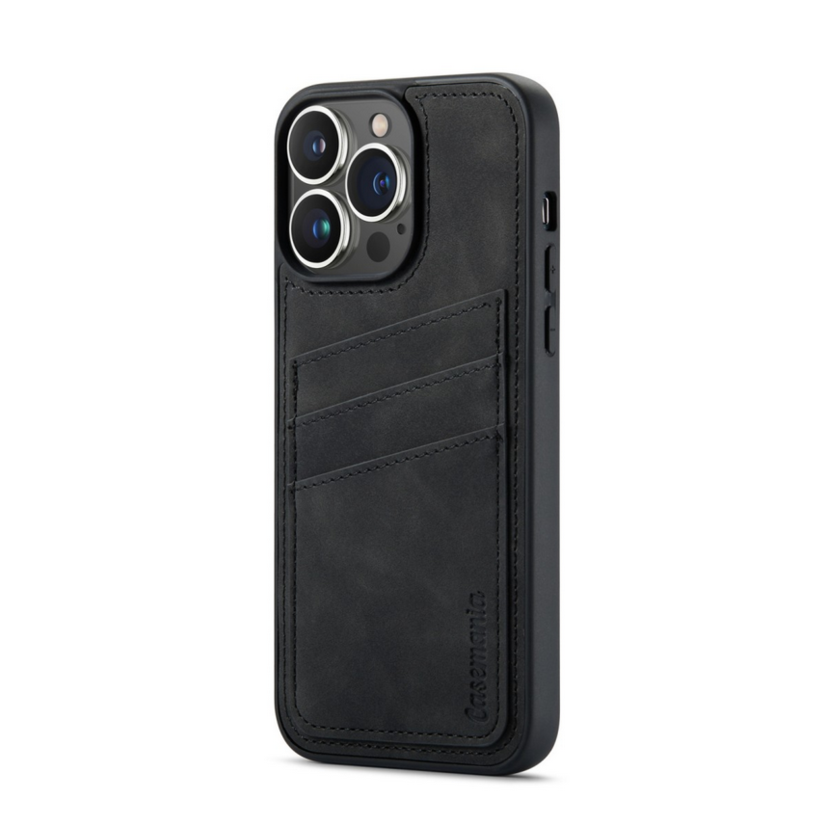 Luxe CM Pocket Backcover - iPhone 15 Pro Max - Zwart
