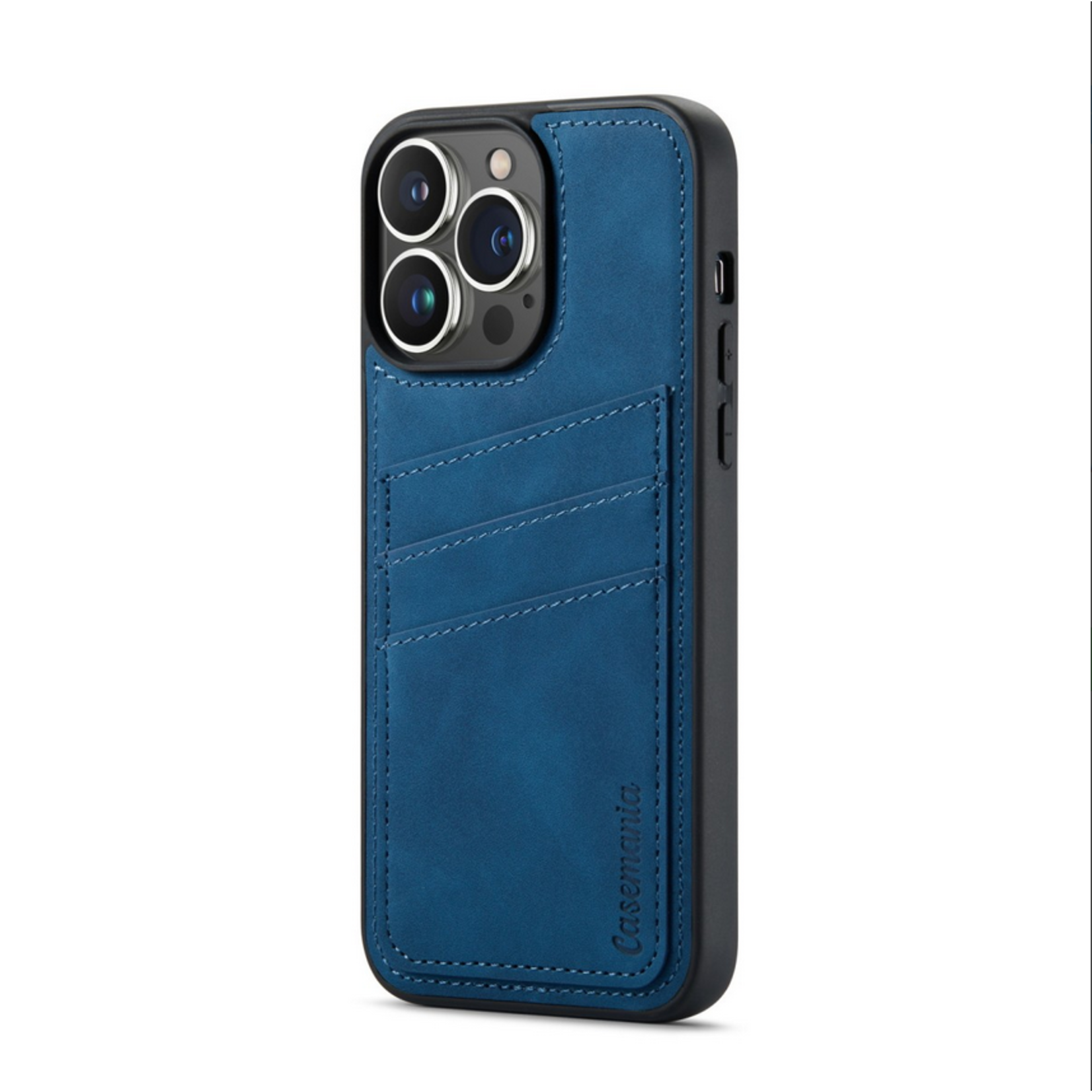 Luxe CM Pocket Backcover - iPhone 15 Pro Max - Donker Blauw