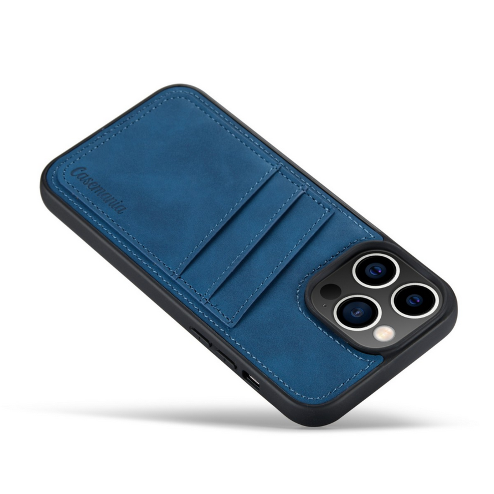 Luxe CM Pocket Backcover - iPhone 15 Pro Max - Donker Blauw