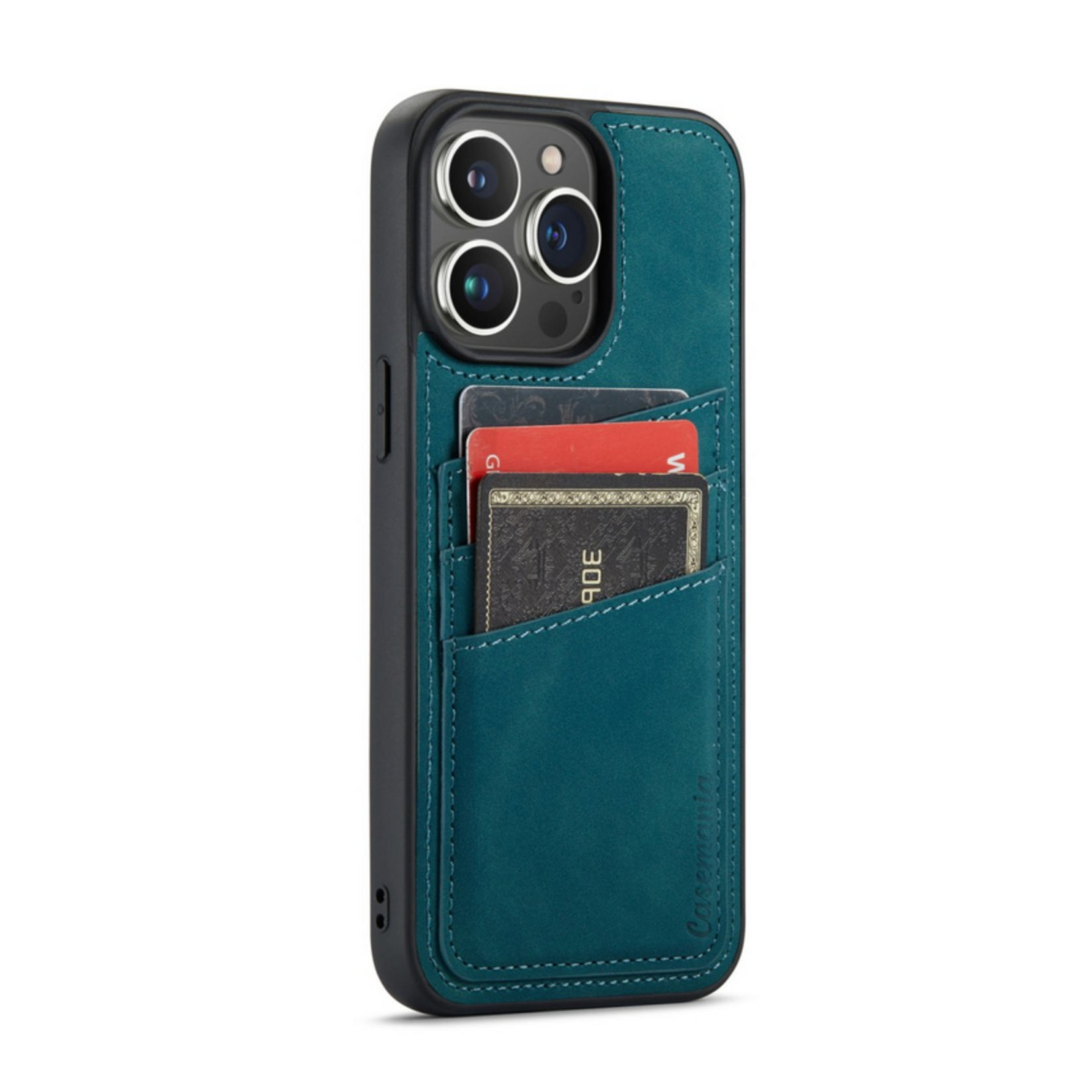 Luxe CM Pocket Backcover - iPhone 15 Pro Max - Groen