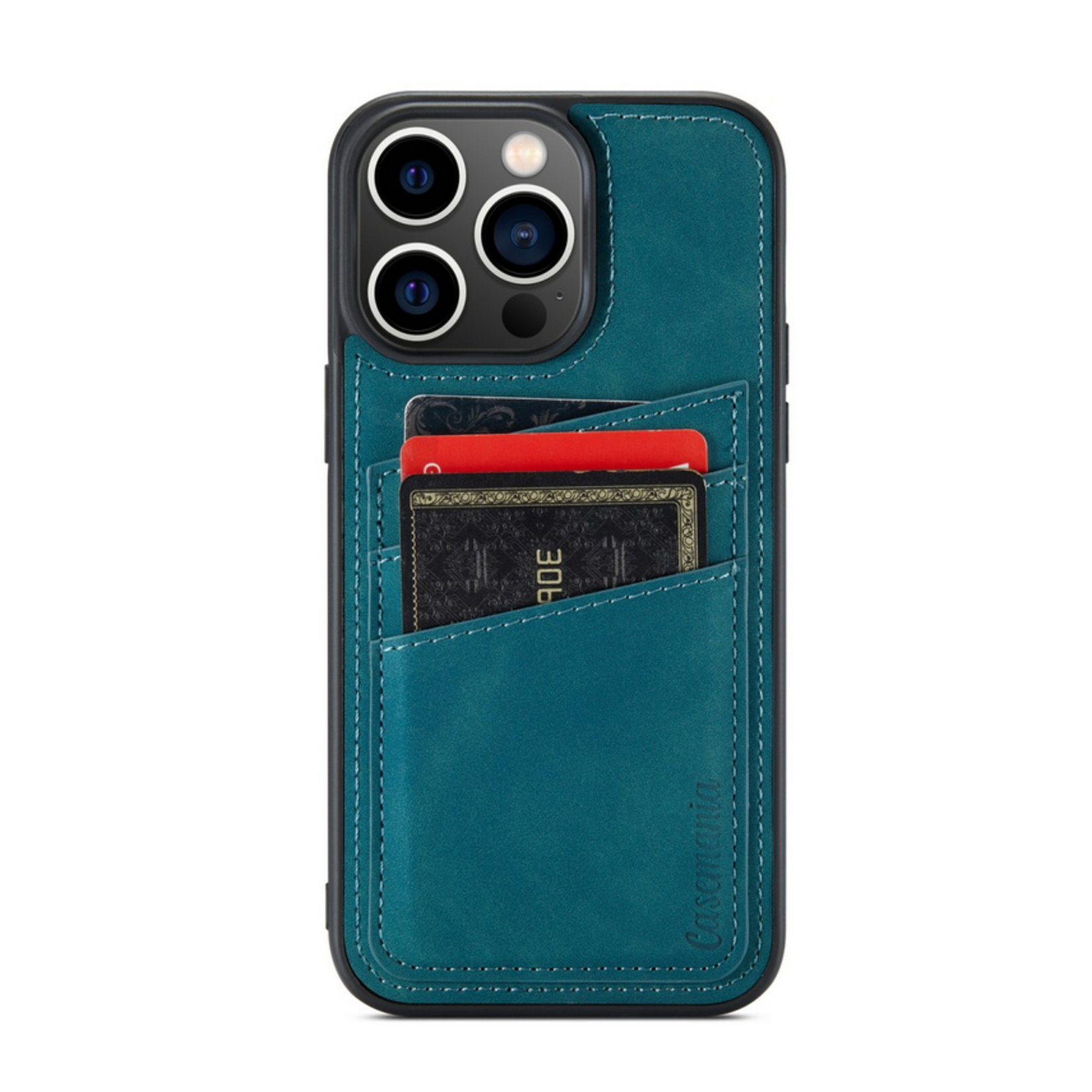 Luxe CM Pocket Backcover - iPhone 15 Pro Max - Groen