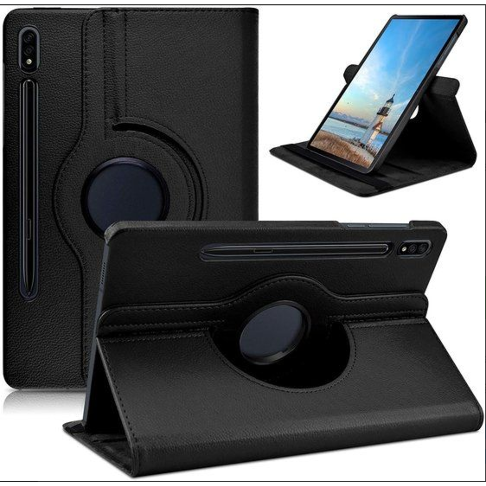 Tab S7 FE/S7+/S8+ - 360 Draaibaar Case - Zwart