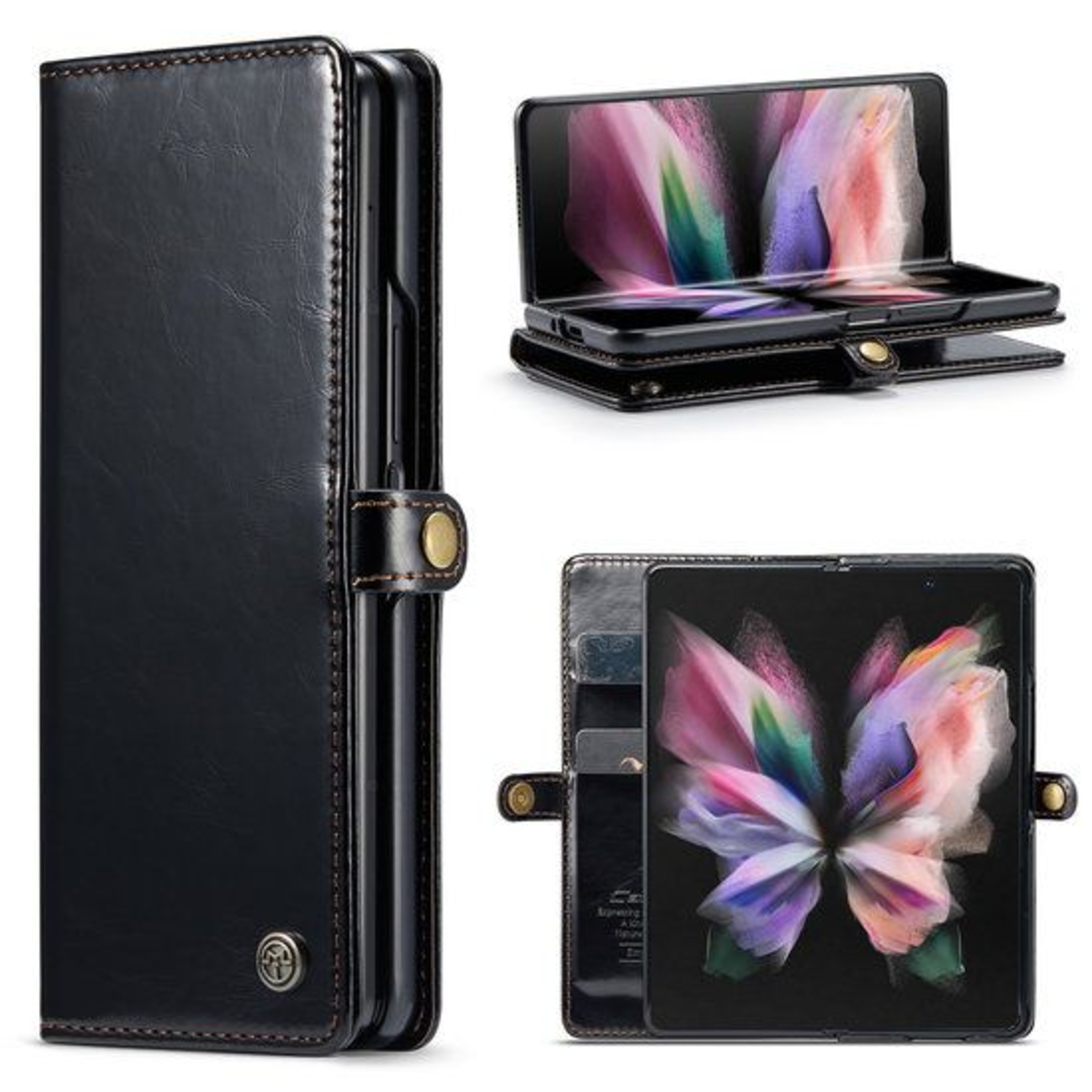 Caseme Luxe Wallet - Samsung Z Fold 3 - Zwart