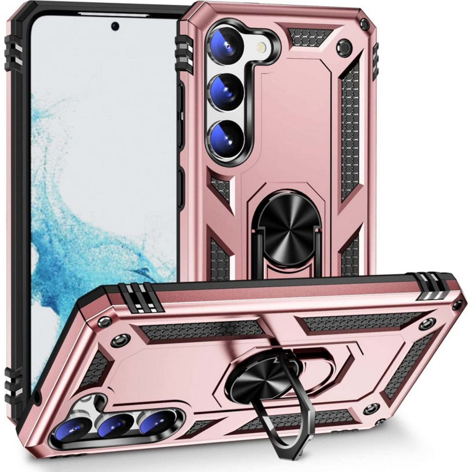 Samsung Kickstand Ring Armor - Samsung S23 - Rosegoud