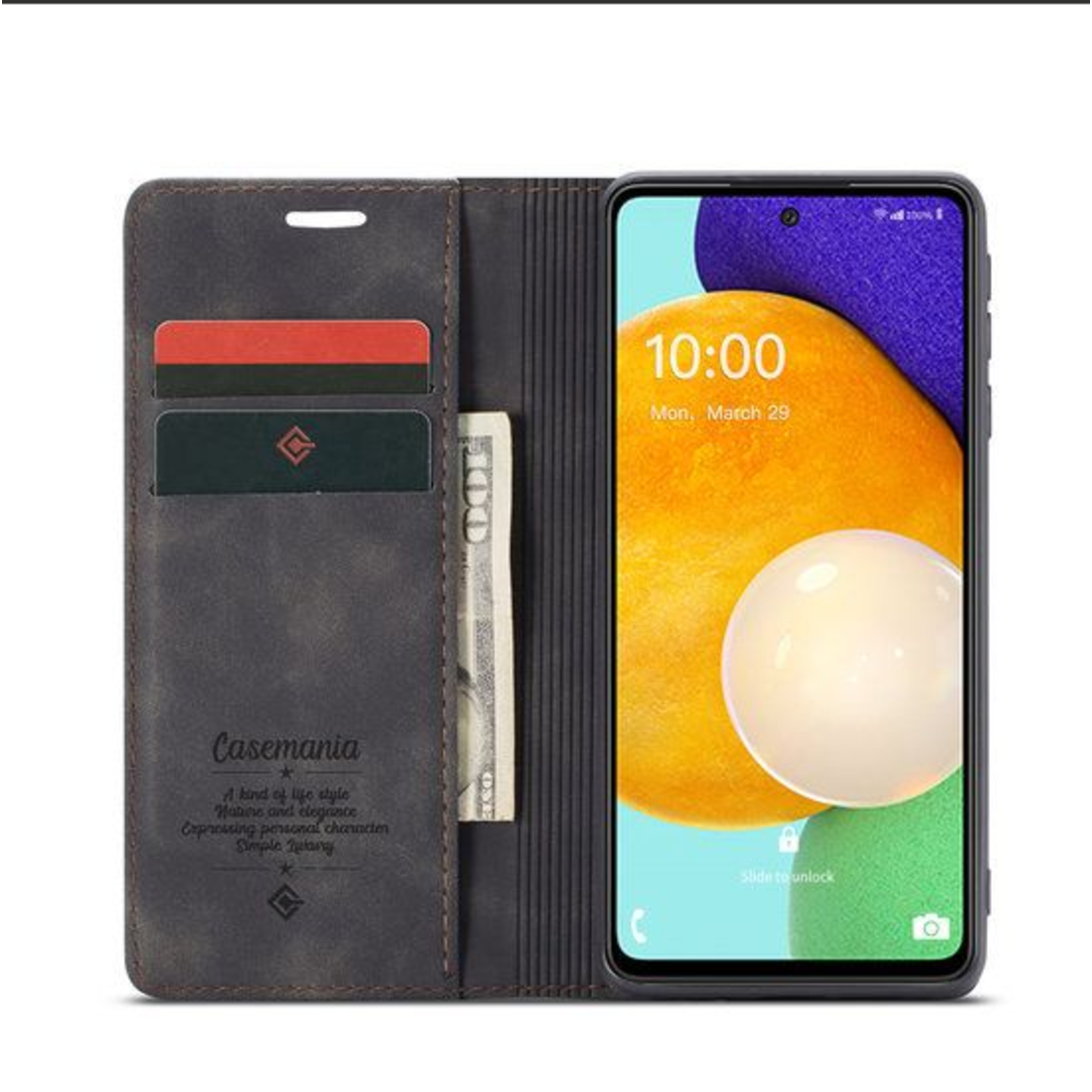CaseMania Slim Bookcase - Google Pixel 8 - Zwart