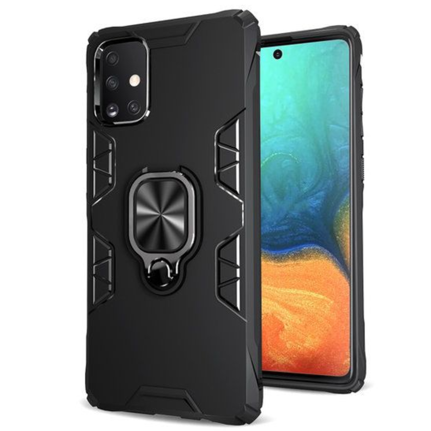 Samsung HQ 2.0 mm Silicone Transparant - Samsung S20 Plus met ring Zwart