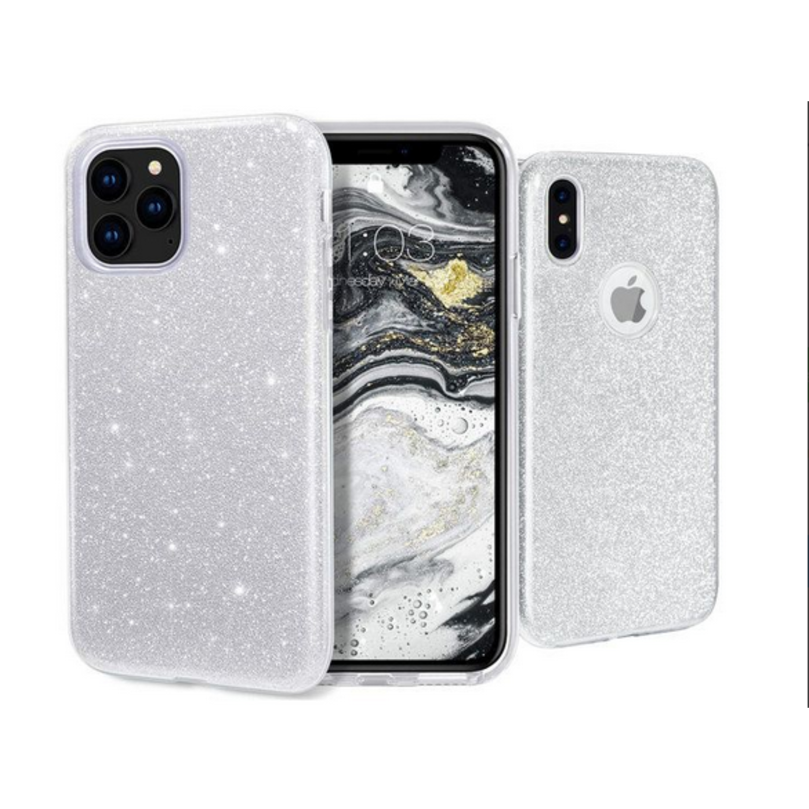 Samsung Samsung S20 - Glitter Backcover - Zilver