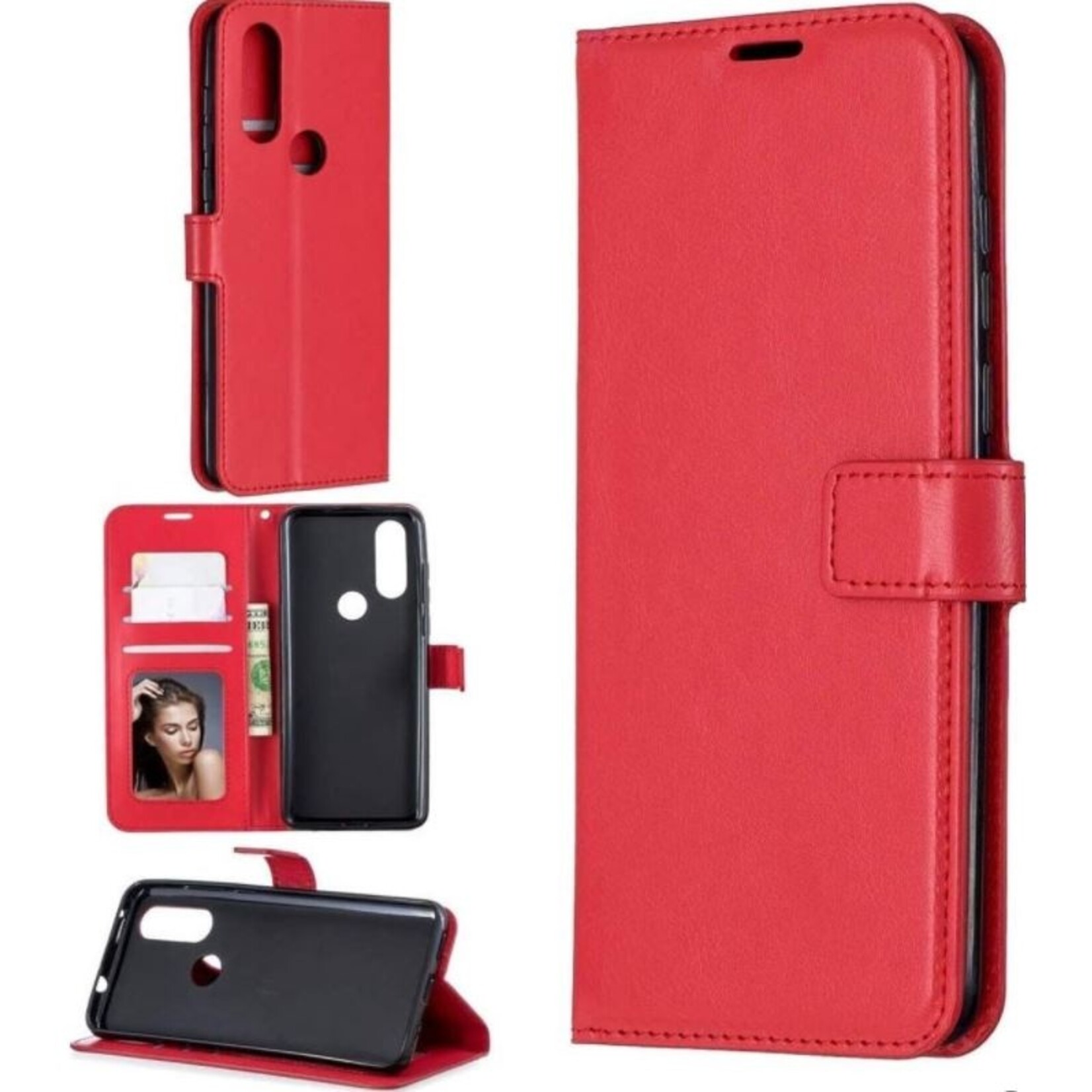 Motorola G8 Plus Bookcase - Rood