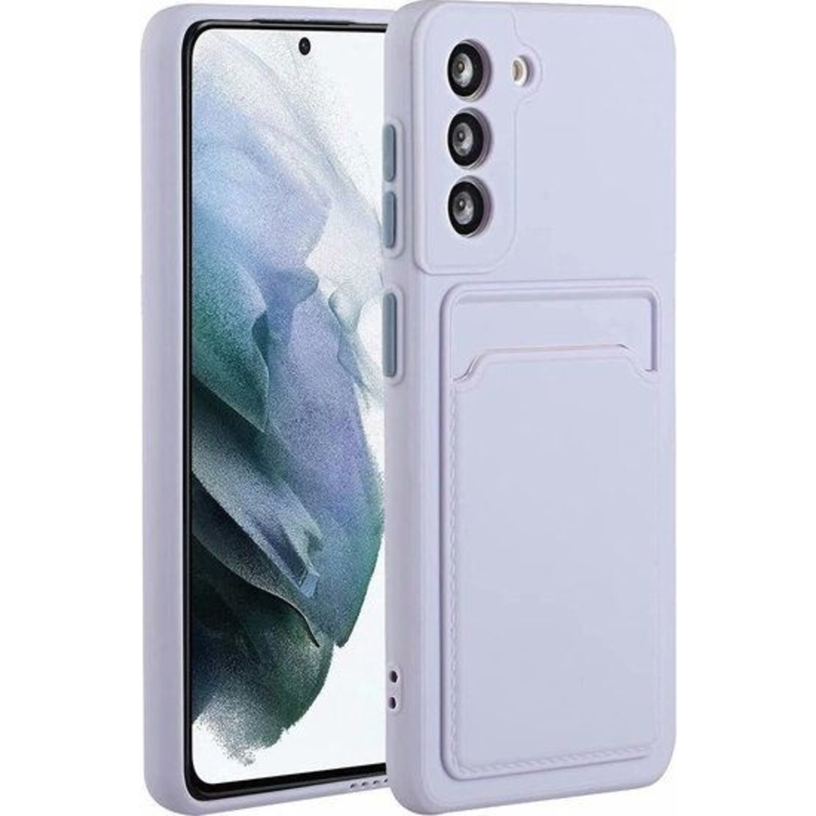 Samsung Built-in Card Pocket Case - Samsung S21 Plus - Paars