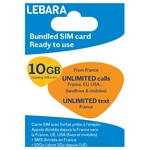 Lebara SIM card 10GB+Unlimited Bellen