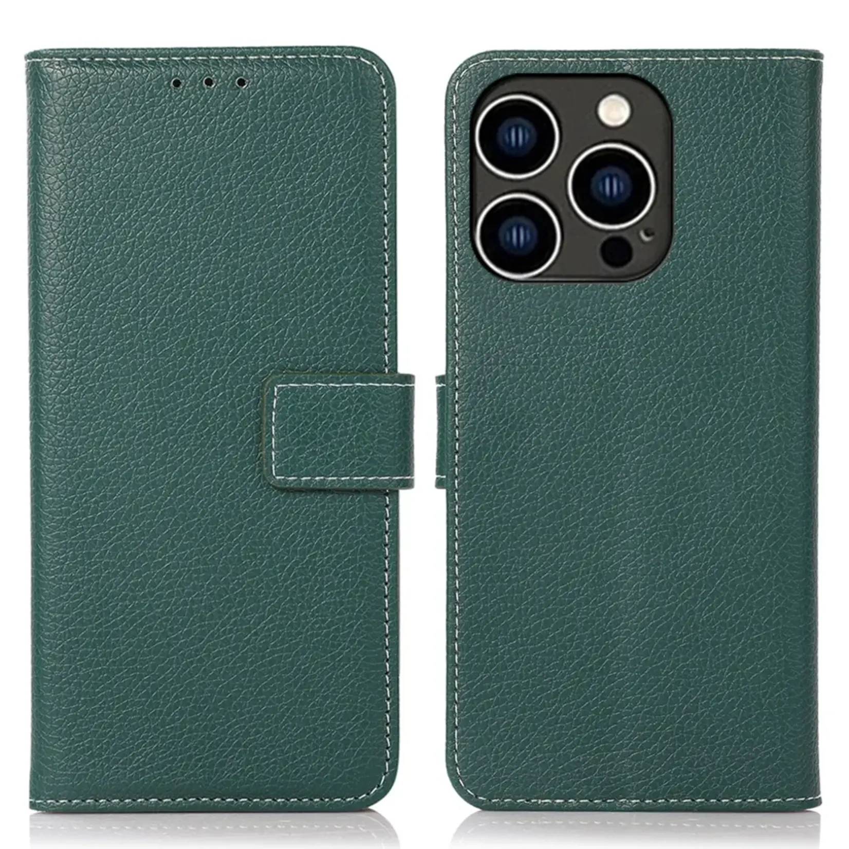 green on iPhone 15Pro max Book Case GREEN ON