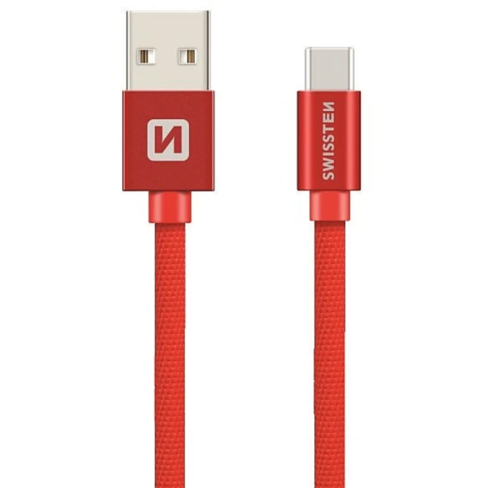 Swissten Textile Type-C USB Cable -1.2m - Red