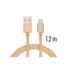 Swissten Textile Type-C USB Cable -1.2m - Gold