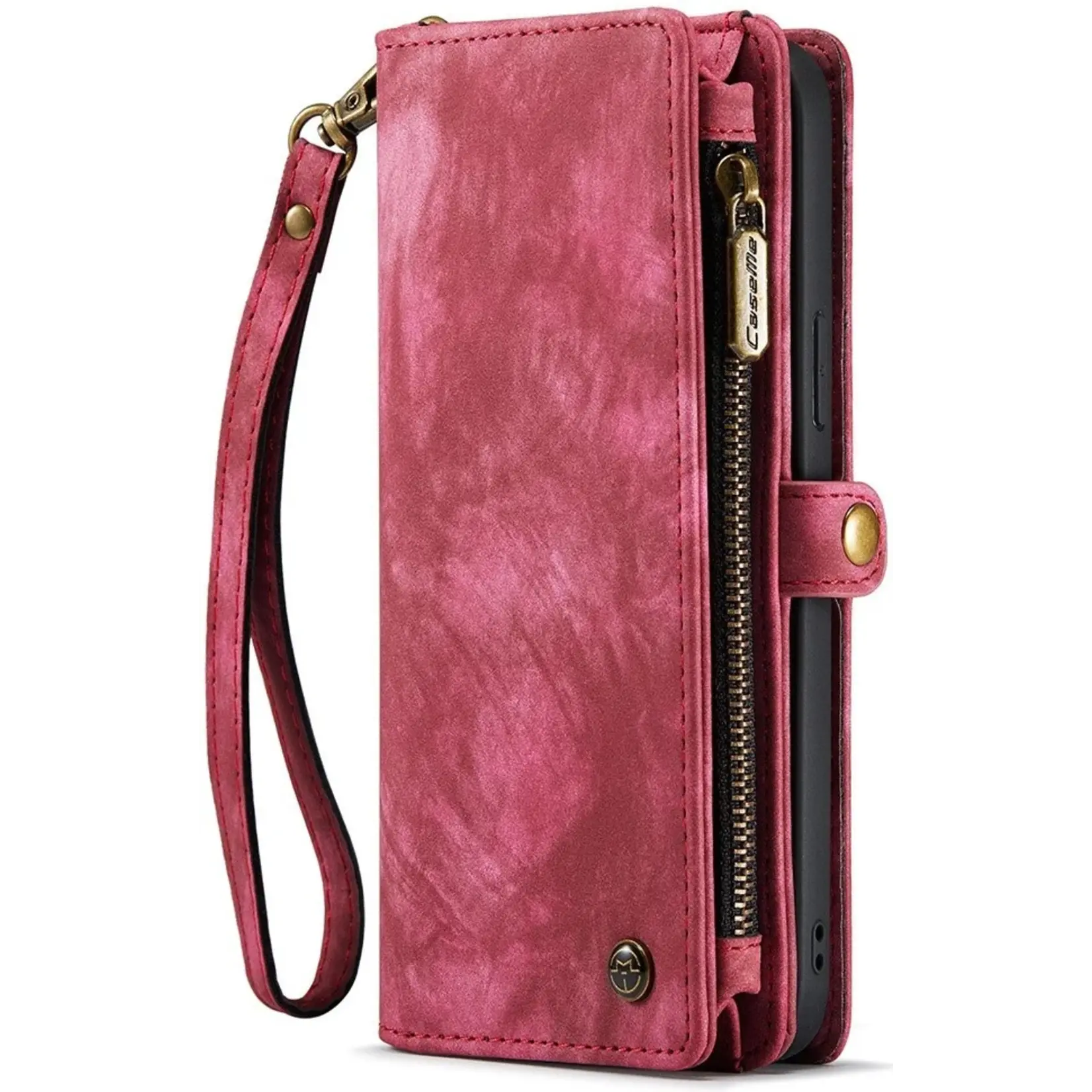 iPhone 14 Pro Max Casemania Book Case Met Rits Rood