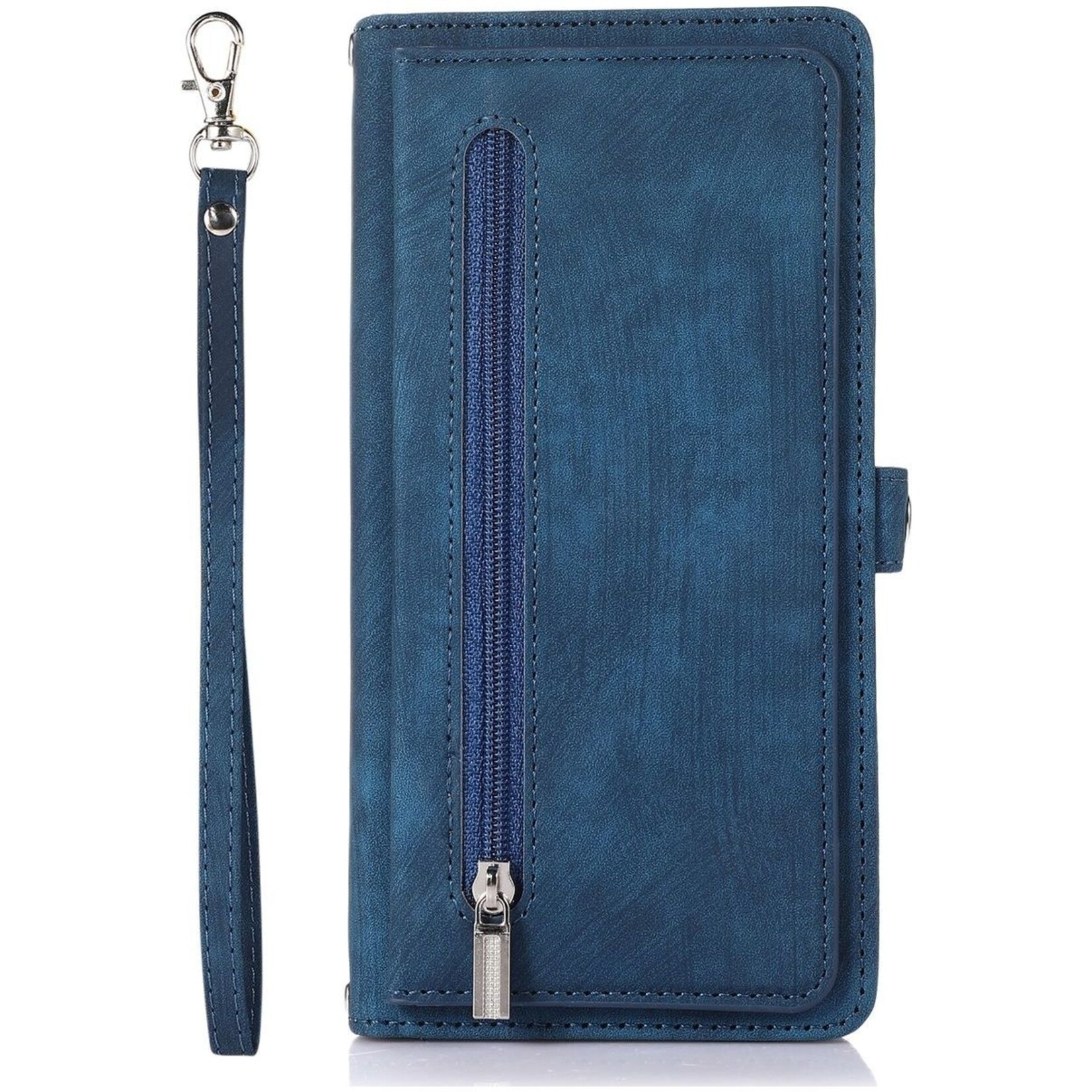 iPhone 14 Pro Max Casemania Book Case Met Rits Blauw