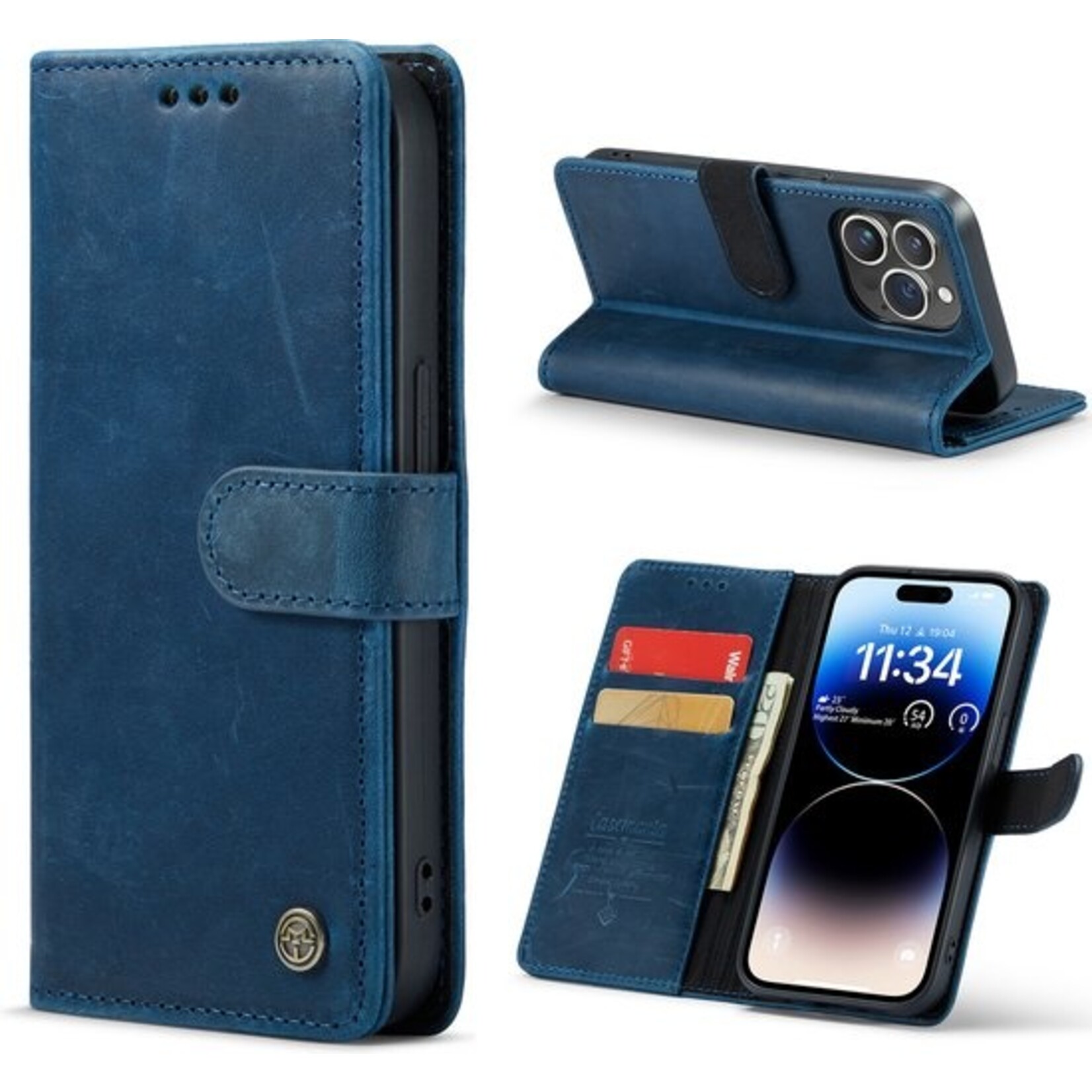 iPhone 14 Pro Max Casemania Book Case Blauw