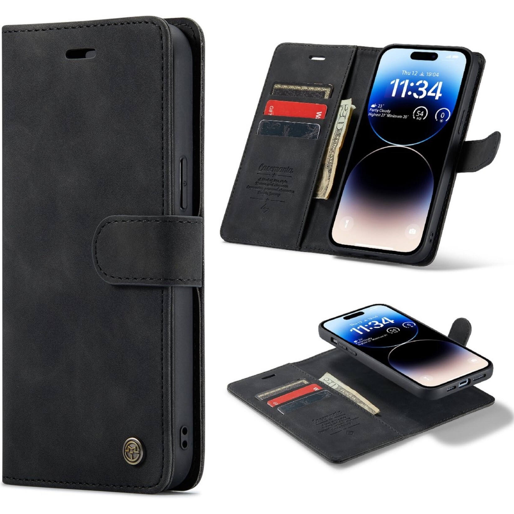 iPhone 14 Pro Max Casemania Book Case Zwart