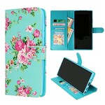 Samsung Samsung S24 - Bookcase Print - Bloemen Blauw