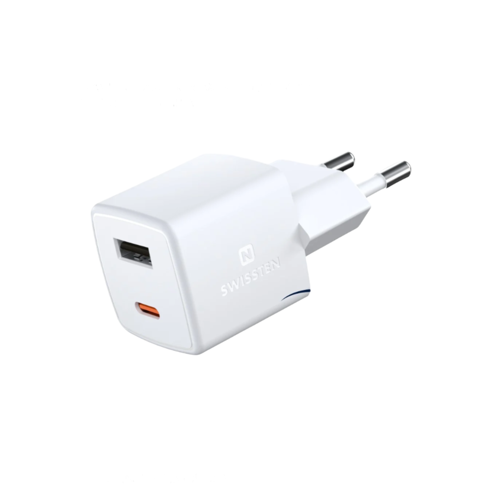 swissten Swissten Mini USB-A & USB-C Travel Charger (30W) - 22056100 - White