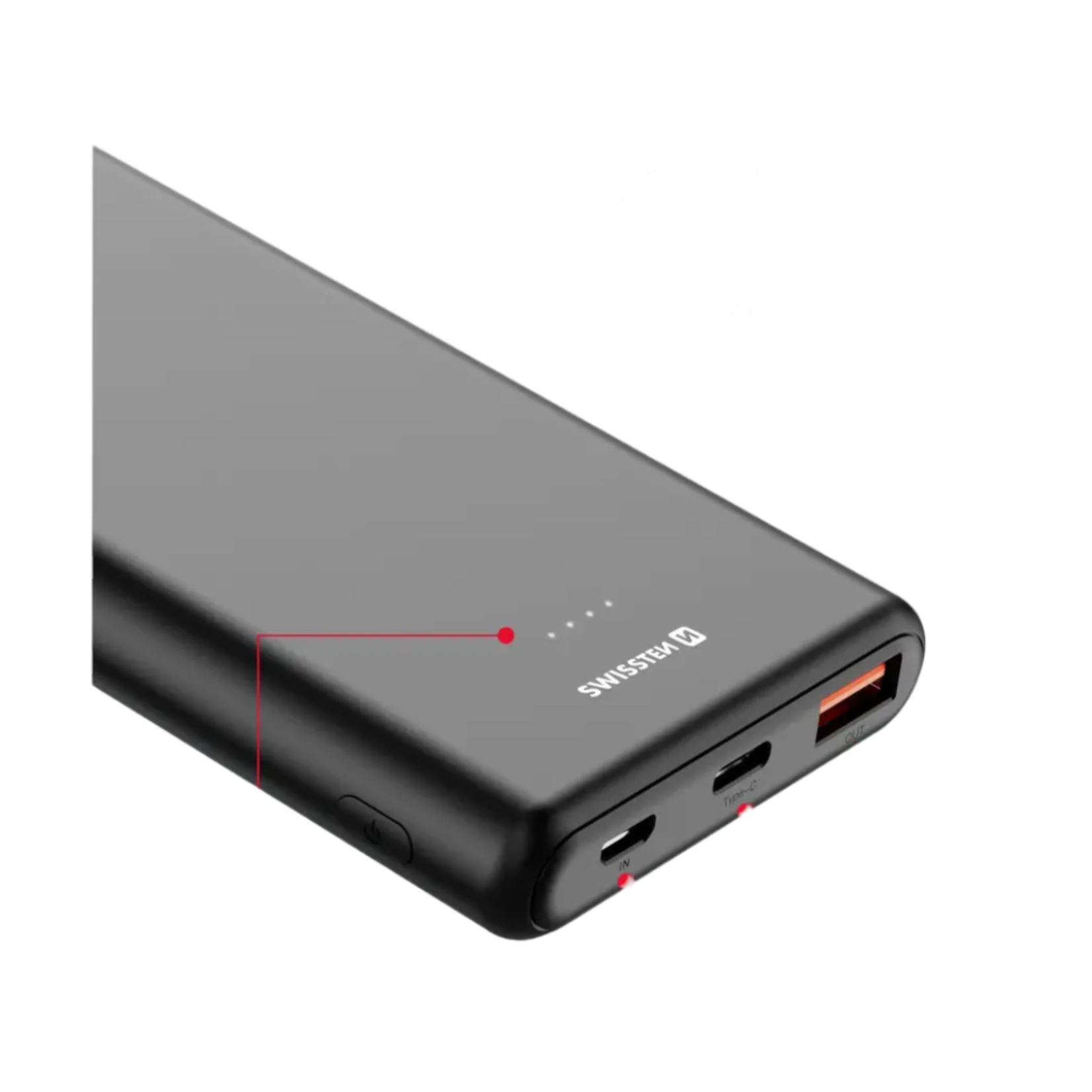 swissten Swissten PowerLine Powerbank (20W) - 22013912 - 10.000 mAh - Black